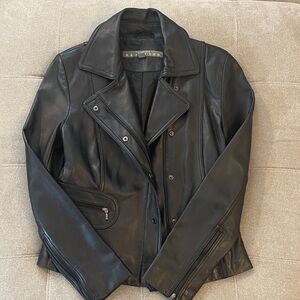 Kenneth Cole Reaction Black Leather Jacket